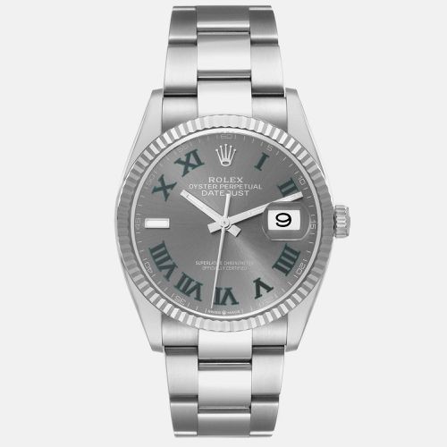 Datejust Steel White Gold Wimbledon Dial Steel Mens Watch 126234 Unworn - Rolex - Modalova