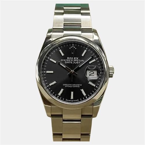 Rolex Datejust 126200 Automatic Black Dial Stainless Steel Men's Wristwatch 36 mm - Rolex - Modalova