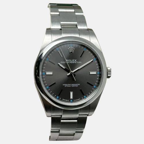 Rolex Oyster Perpetual 114300 Automatic Gray Dial Stainless Steel Men's Wristwatch 39 mm - Rolex - Modalova
