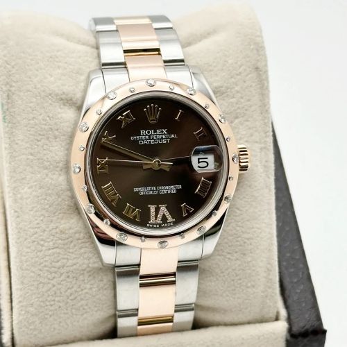 Rolex Datejust 178341 Automatic Chocolate Diamond 18k Rose Gold Stainless Steel Men's Wristwatch 31 mm - Rolex - Modalova