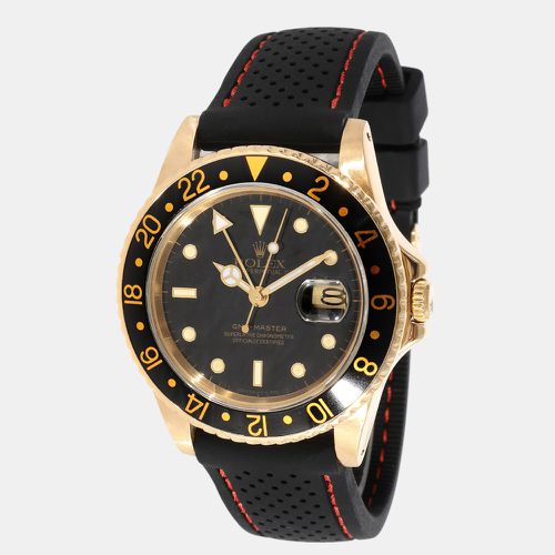 Rolex Black Yellow Gold GMT-Master 16758 Automatic Men's Wristwatch 40 mm - Rolex - Modalova