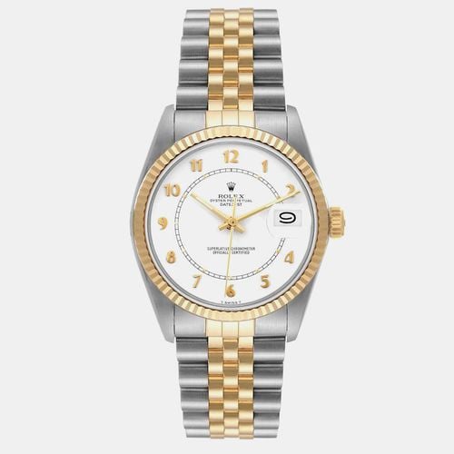 Rolex Champagne 18k Yellow Gold And Stainless Steel Datejust Vintage 16013 Men's Wristwatch 36 mm - Rolex - Modalova