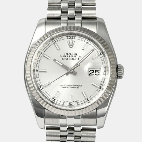 K White Gold Stainless Steel Datejust 116234 Automatic Men's Wristwatch 36 mm - Rolex - Modalova