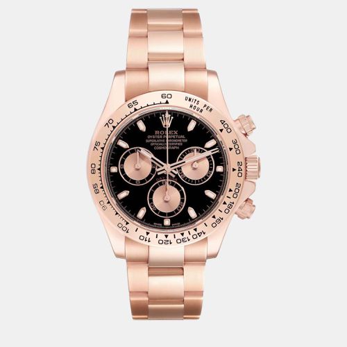 Rolex Daytona Black Dial Rose Gold Mens Watch 116505 40 mm - Rolex - Modalova