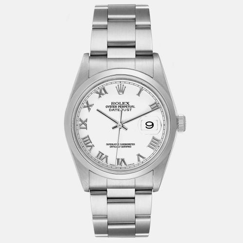 Rolex Datejust White Roman Dial Oyster Bracelet Steel Men's Watch 16200 36 mm - Rolex - Modalova