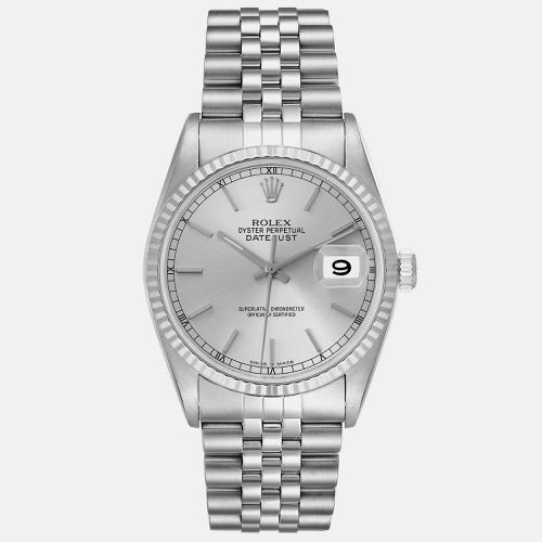 Datejust Dial Steel White Gold Men's Watch 36 mm - Rolex - Modalova