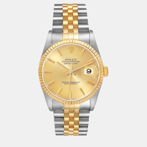 Rolex Datejust Steel Yellow Gold Champagne Dial Men's Watch 36 mm - Rolex - Modalova