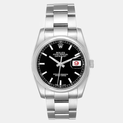 Rolex Datejust Black Baton Dial Steel Men's Watch 36 mm - Rolex - Modalova