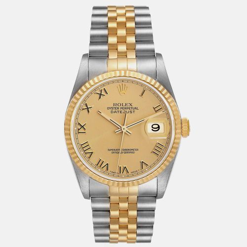 Rolex Datejust Steel Yellow Gold Champagne Dial Men's Watch 36 mm - Rolex - Modalova