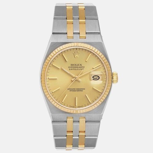 Oysterquartz Datejust Steel Yellow Men's Watch 36 mm - Rolex - Modalova