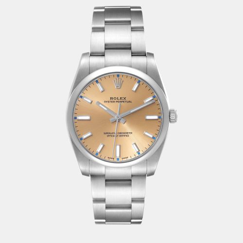 Rolex Oyster Perpetual White Grape Dial Steel Men's Watch 34.0 mm - Rolex - Modalova