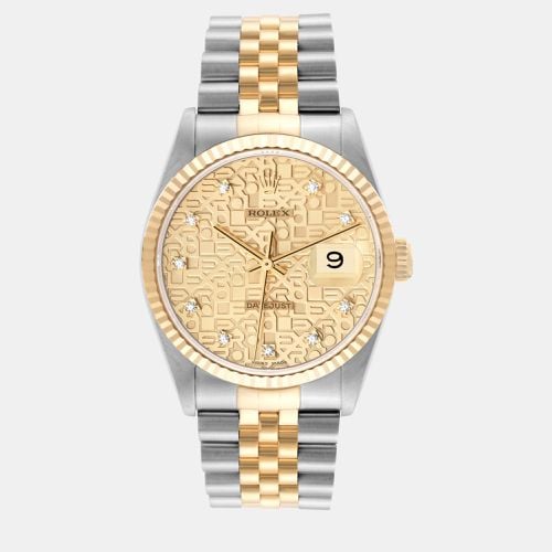 Rolex Datejust Anniversary Diamond Dial Steel Yellow Gold Men's Watch 36.0 mm - Rolex - Modalova