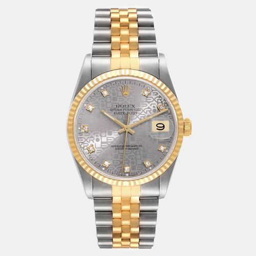 Datejust Anniversary Diamond Dial Steel Yellow Gold Watch 36.0 mm - Rolex - Modalova