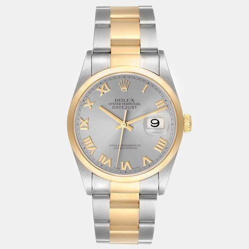 Datejust Steel Yellow Gold Slate Dial Men's Watch 16203 36 mm - Rolex - Modalova