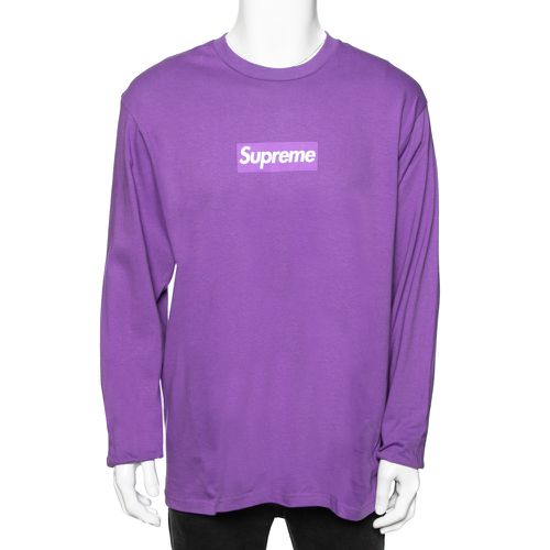 Supreme Purple Cotton Logo Printed Crew Neck T-Shirt L - Supreme - Modalova