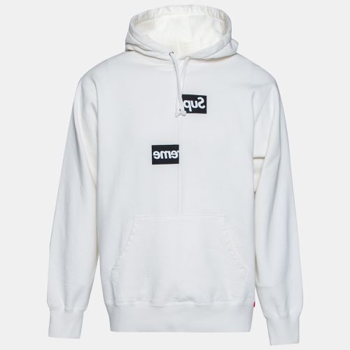 Supreme x Comme des Garçons White Terry Knit Split Logo Hoodie L - Supreme - Modalova