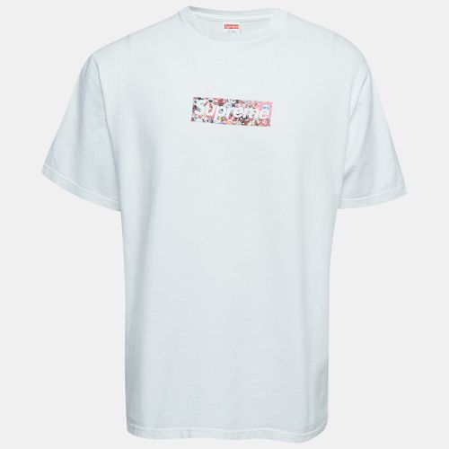 Supreme White Logo Print Cotton Crew Neck T-Shirt L - Supreme - Modalova