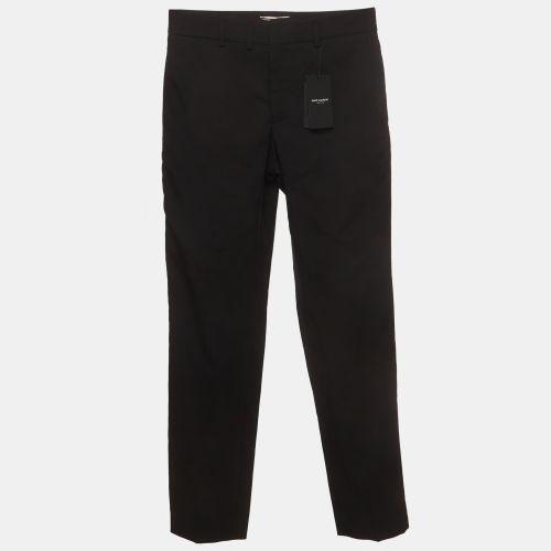 Wool Regular Fit Pants S - Saint Laurent Paris - Modalova