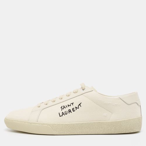 Saint Laurent Cream Canvas Court Classic Lace Up Sneakers Size 41 - Saint Laurent Paris - Modalova