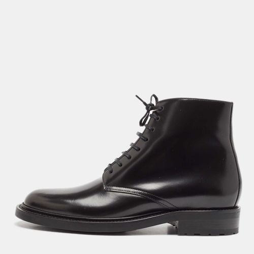 Saint Laurent Black Leather Ankle Length Boots Size 41 - Saint Laurent Paris - Modalova