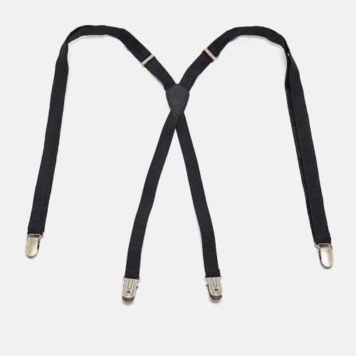 Saint Laurent Fabric and Leather-Trimmed Grosgrain Suspenders - Saint Laurent Paris - Modalova