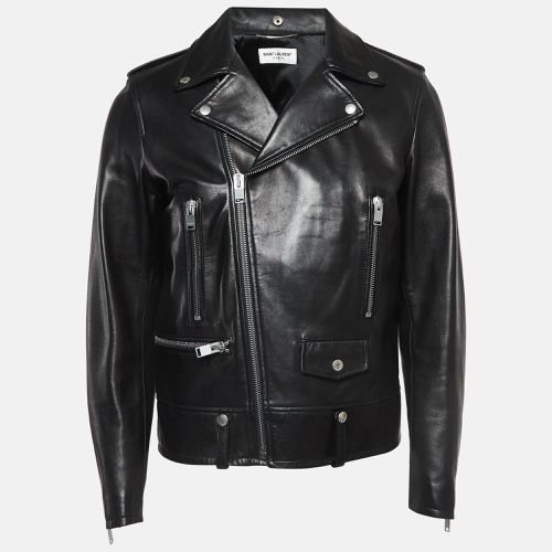 Saint Laurent Paris Black Leather Zipper Detail Riders Jacket XL - Saint Laurent Paris - Modalova