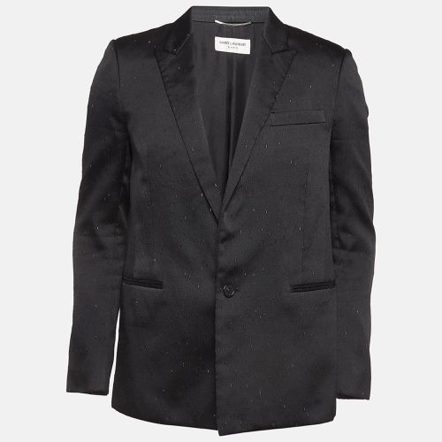 Saint Laurent Paris Black Patterned Silk Blend Single Breasted Blazer L - Saint Laurent Paris - Modalova