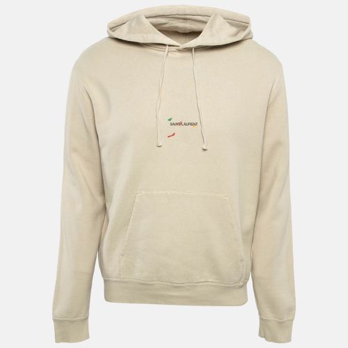 Saint Laurent Paris Beige Cotton Knit Hoodie L - Saint Laurent Paris - Modalova