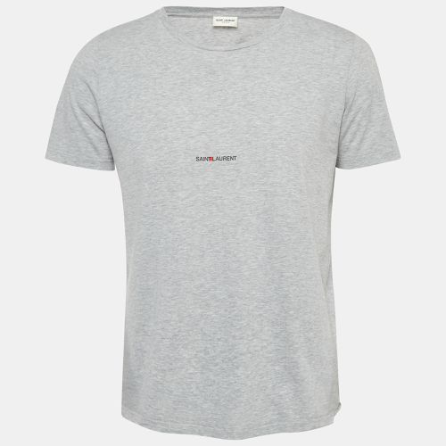 Saint Laurent Paris Grey Melange Jersey T-Shirt L - Saint Laurent Paris - Modalova