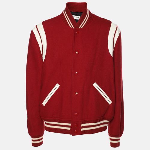 Saint Laurent Red Virgin Wool Bomber Jacket XXL - Saint Laurent Paris - Modalova