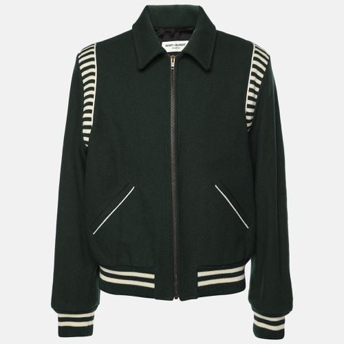 Saint Laurent Green Virgin Wool Zip Jacket XXL - Saint Laurent Paris - Modalova