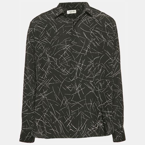 Saint Laurent Abstract Print Silk Long Sleeve Shirt XL - Saint Laurent Paris - Modalova