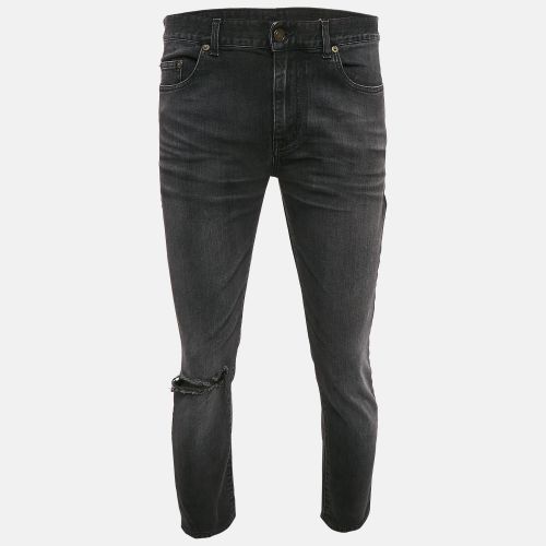 Saint Laurent Paris Black Denim Distressed Jeans M Waist 32" - Saint Laurent Paris - Modalova