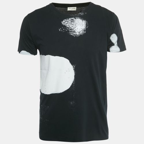 Saint Laurent Black Printed Cotton T-Shirt S - Saint Laurent Paris - Modalova