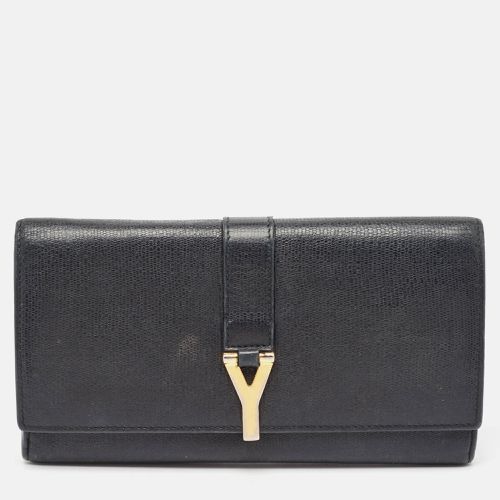 Saint Laurent Black Leather Classic Y Flap Continental Wallet - Saint Laurent Paris - Modalova