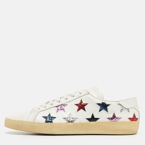 Saint Laurent White Leather Court Classic Lace Up Sneakers Size 44 - Saint Laurent Paris - Modalova