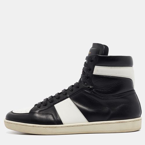 Saint Laurent Black/White Leather Court Classic High Top Sneakers Size 43 - Saint Laurent Paris - Modalova