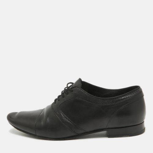 Saint Laurent Black Lizard Embossed and Leather Lace Up Oxfords Size 42 - Saint Laurent Paris - Modalova