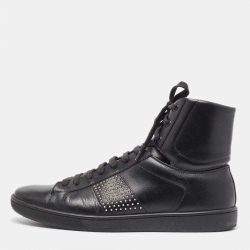 Yves Saint Laurent Black Leather Studded High Top Sneakers Size 42 - Saint Laurent Paris - Modalova