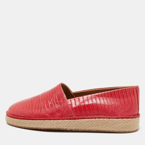 Salvatore Ferragamo Red Lizard Leather Slip On Espadrille Size 42 - Salvatore Ferragamo - Modalova