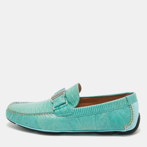 Salvatore Ferragamo Aqua Green Lizard Sardegna Loafers Size 41 - Salvatore Ferragamo - Modalova