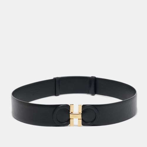 Salvatore Ferragamo Black Leather Gancini Buckle Belt 70CM - Salvatore Ferragamo - Modalova