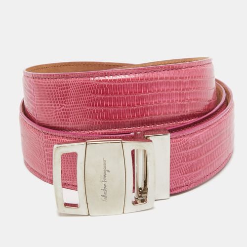 Salvatore Ferragamo Pink Lizard Adjustable Belt 105 CM - Salvatore Ferragamo - Modalova