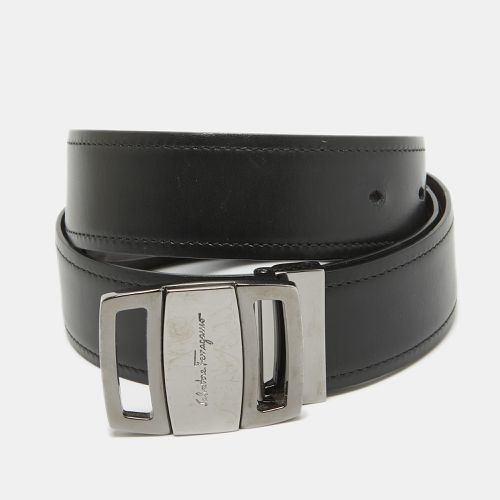 Salvatore Ferragamo Black/Dark Brown Leather Cut to Size Buckle Belt - Salvatore Ferragamo - Modalova