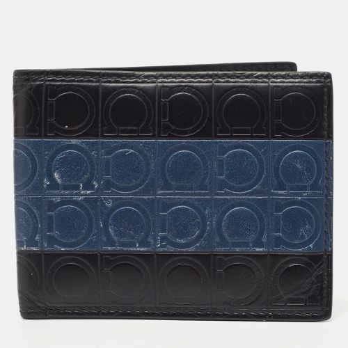 Blue Logo Embossed Leather Bifold Wallet - Salvatore Ferragamo - Modalova