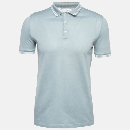 Salvatore Ferragamo Blue Cotton Pique Polo T-Shirt S - Salvatore Ferragamo - Modalova