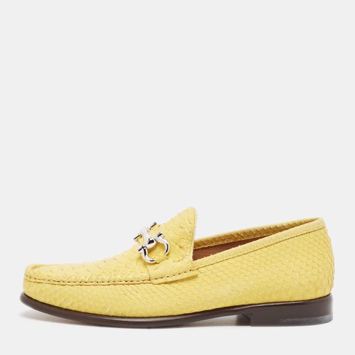 Salvatore Ferragamo Yellow Python Leather Mason Loafers Size 41.5 - Salvatore Ferragamo - Modalova