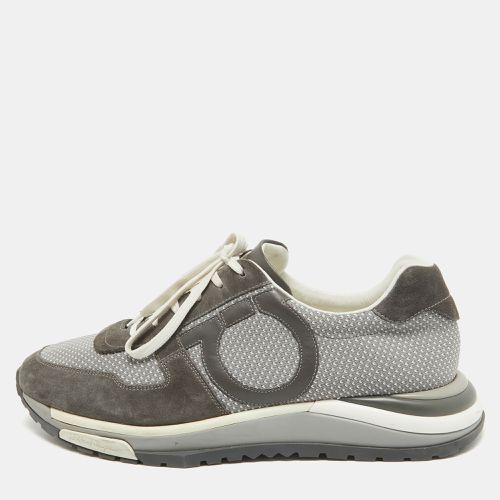 Salvatore Ferragamo Grey Suede and Canvas Brooklyn 2 Sneakers Size 44 - Salvatore Ferragamo - Modalova