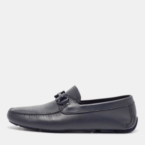 Salvatore Ferragamo Navy Blue Leather Slip On Loafers Size 42 - Salvatore Ferragamo - Modalova