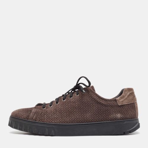 Salvatore Ferragamo Brown Nubuck Leather Low Top Sneakers Size 45.5 - Salvatore Ferragamo - Modalova